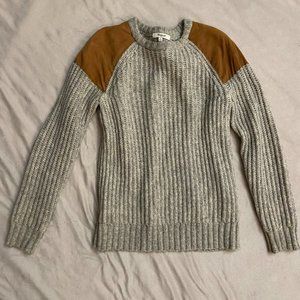 Madewell Sweater with Suede Elbow Patches, Size Small